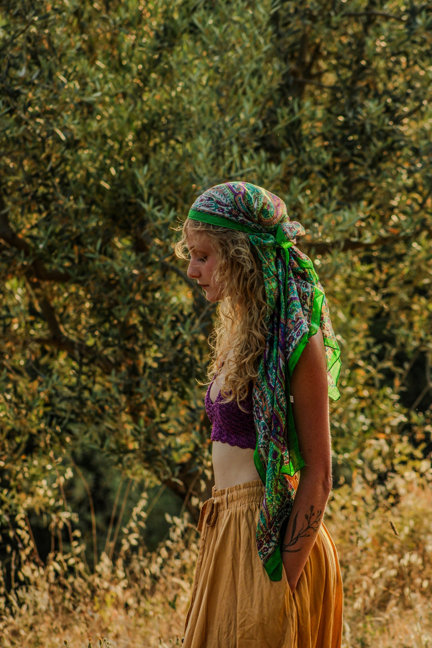 Foulard en soie imprimé