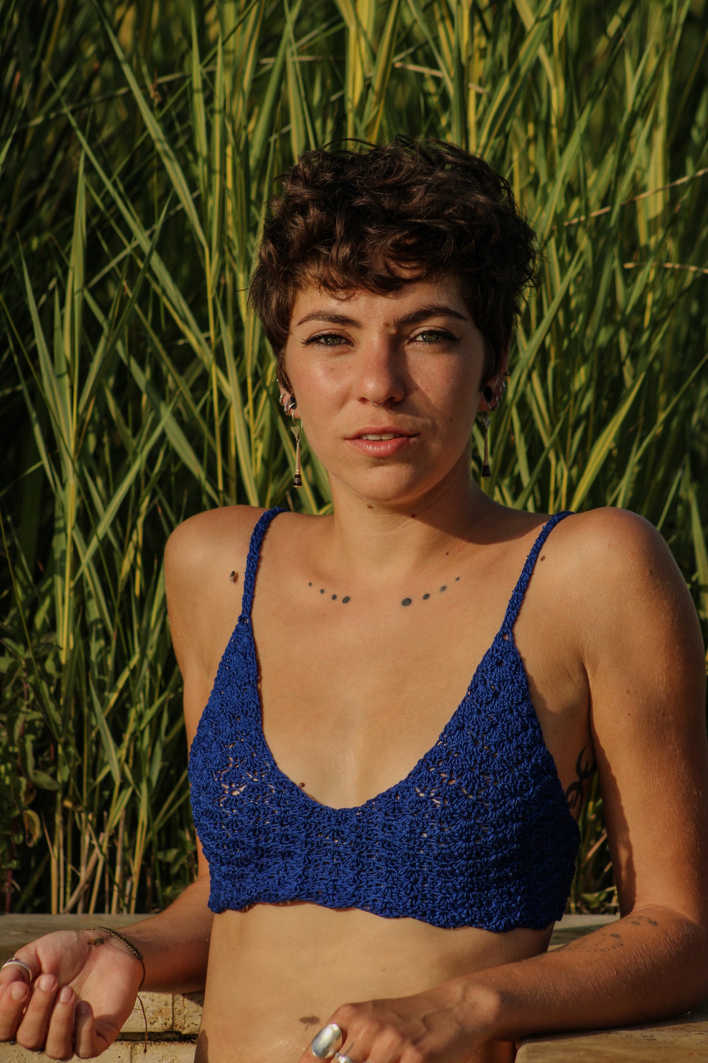 Top Mermaid bleu électric