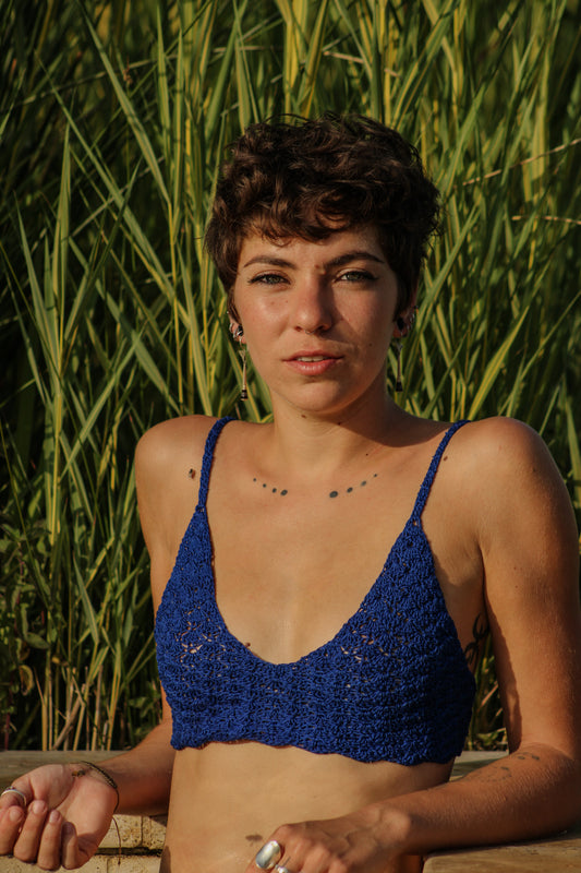 Top Mermaid bleu électric