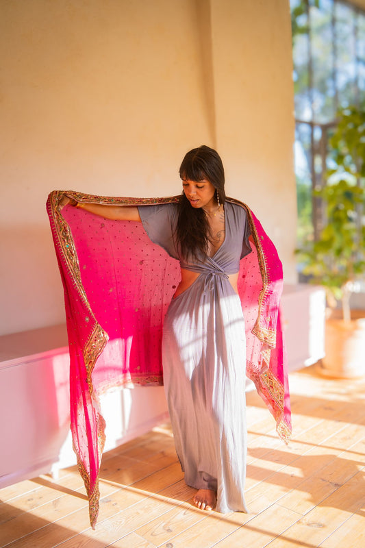 Robe Jessy gris Perle