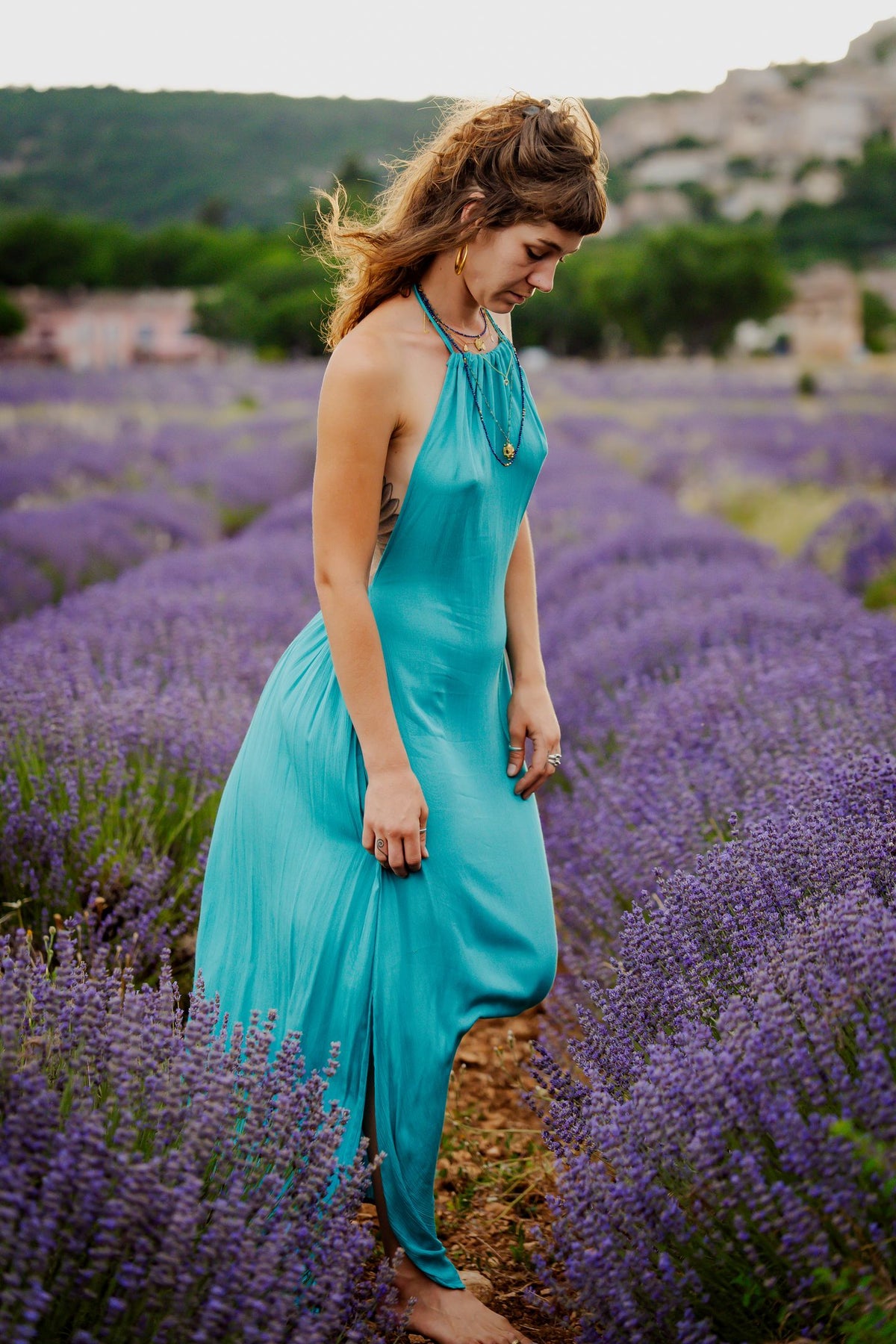 Robe Longue Néïs Bleue Turquoise