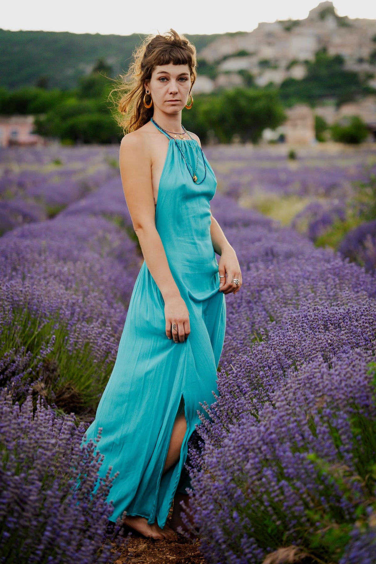 Robe Longue Néïs Bleue Turquoise
