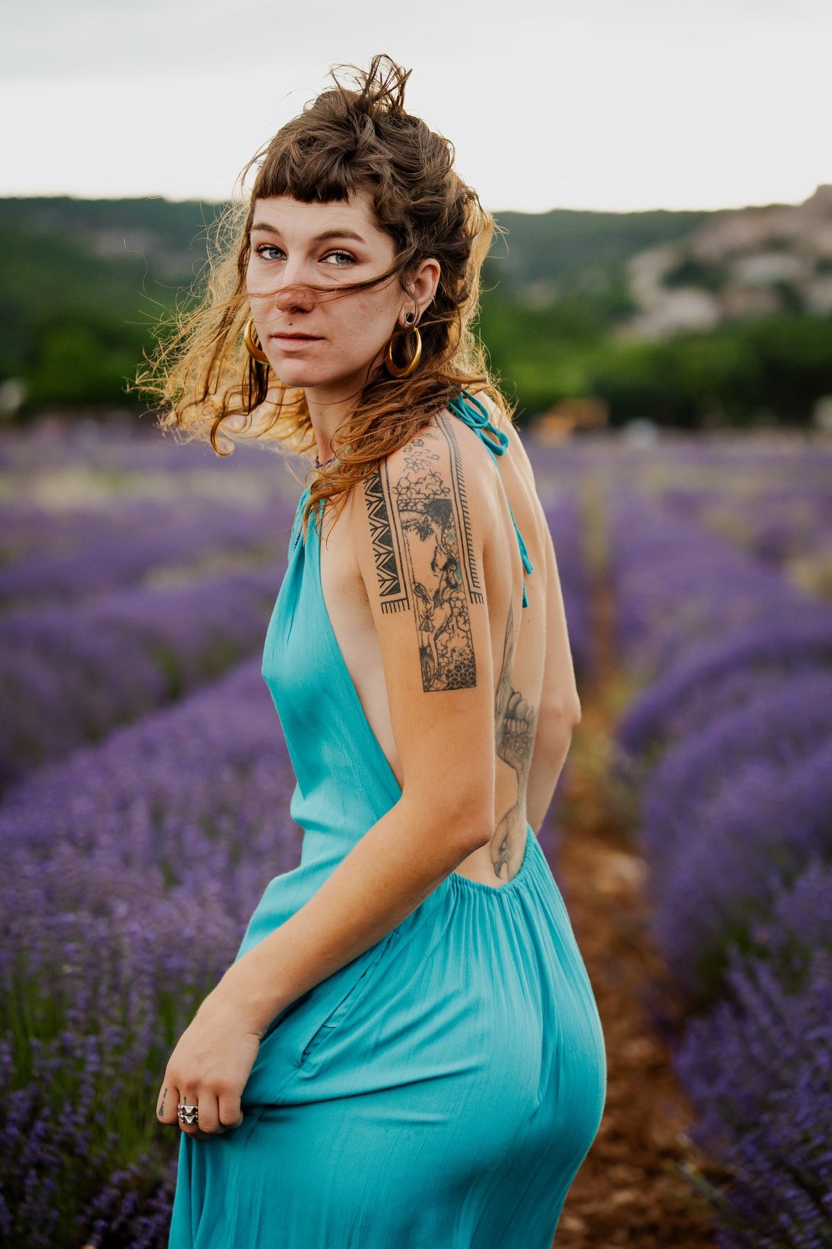 Robe Longue Néïs Bleue Turquoise