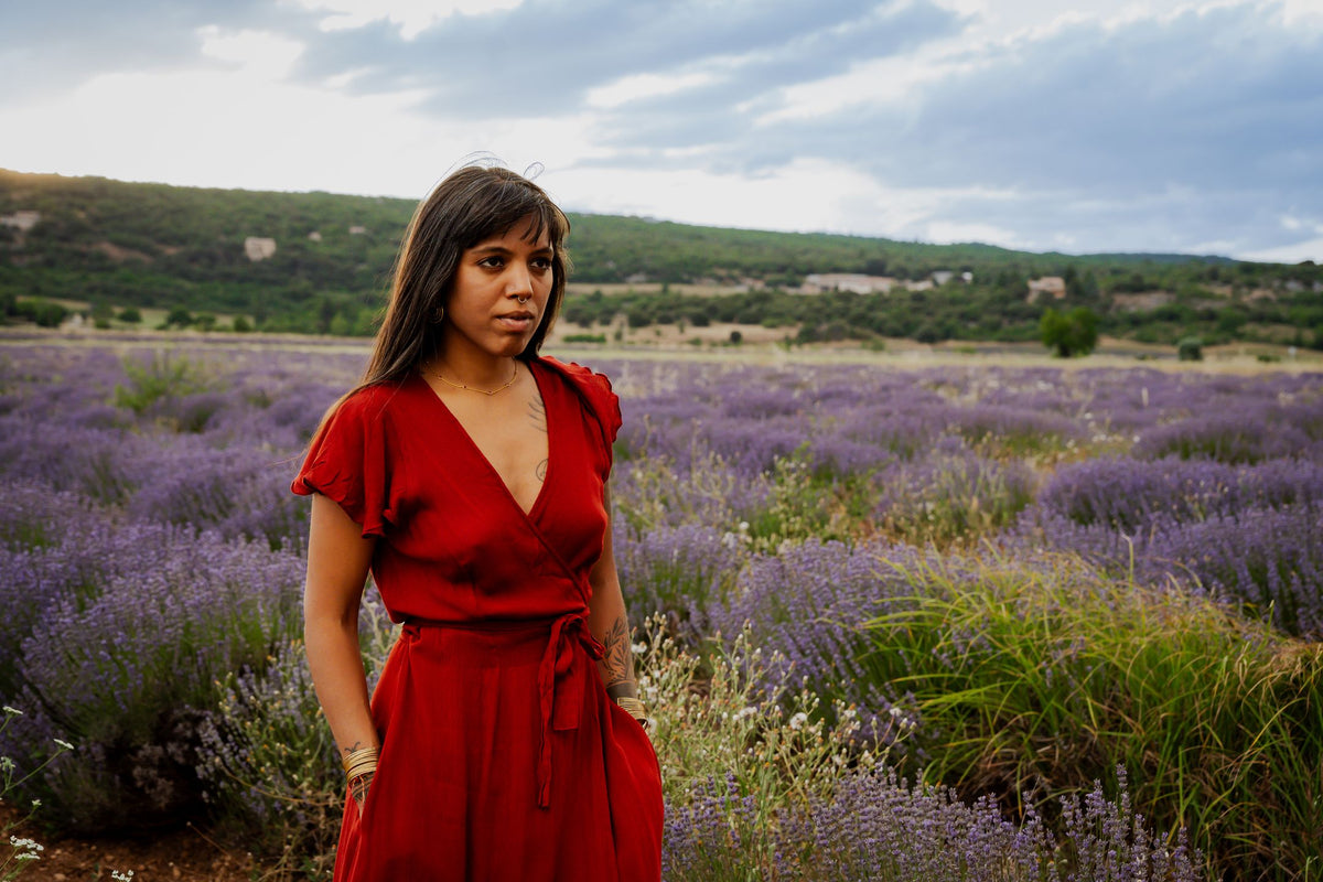Robe Chandra courte Rouge