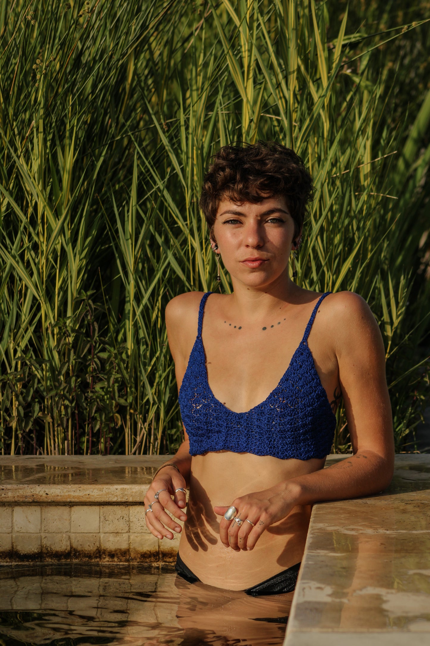 Top Mermaid bleu électric