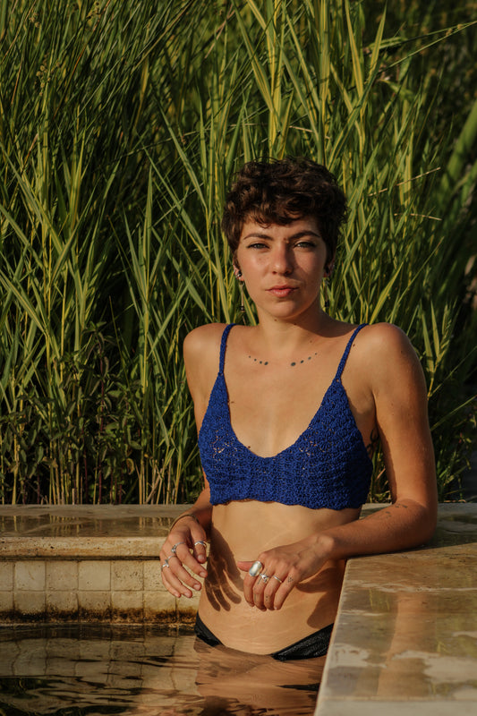 Top Mermaid bleu électric